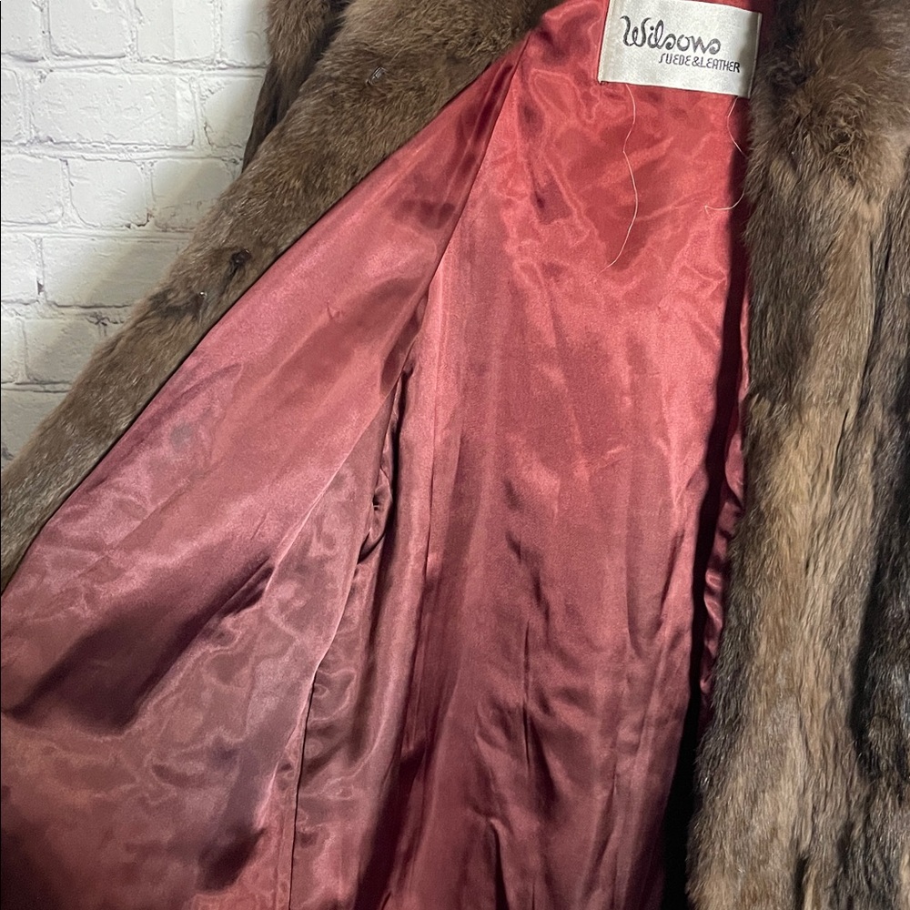 Wilson Suede & leather  Vintage 1990s  Dark Brown Rabbit Fur Coat Size: Medium - Picture 5 of 13